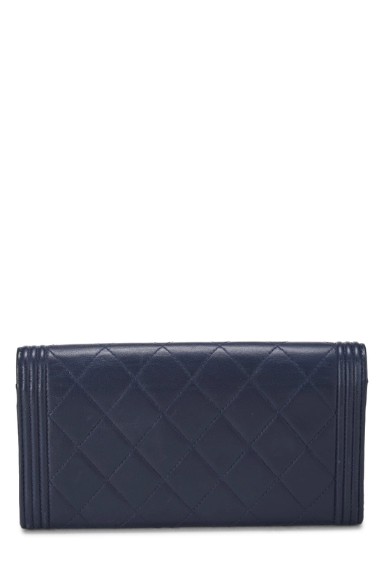 Navy Quilted Lambskin Boy Wallet, , large image number 2