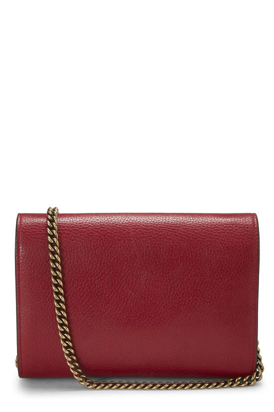 Red Leather GG Marmont Wallet on Chain Mini, , large image number 3