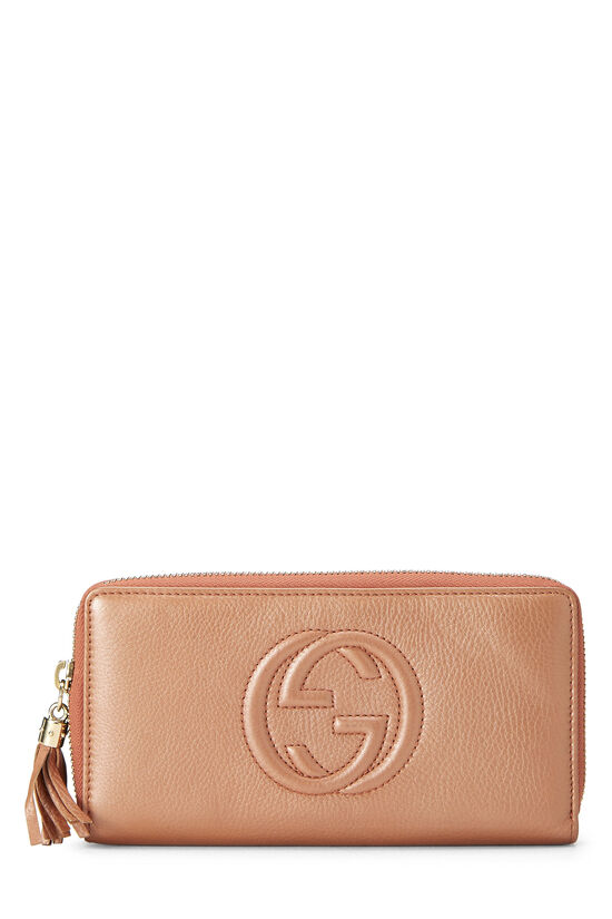 Orange Leather Soho Zip Wallet, , large image number 0