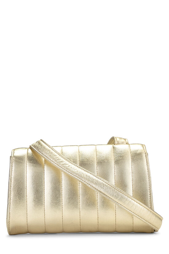 Gold Quilted Lambskin Shoulder Bag Small, , large image number 3