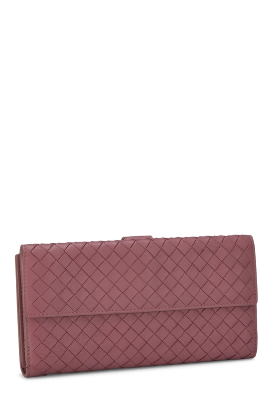 Pink Intrecciato Long Wallet, , large image number 1