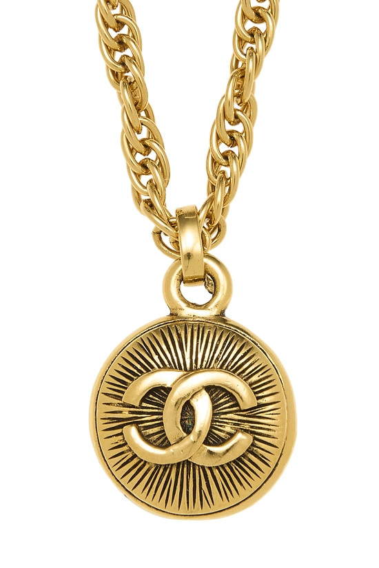 Gold 'CC' Sunburst Necklace, , large image number 1