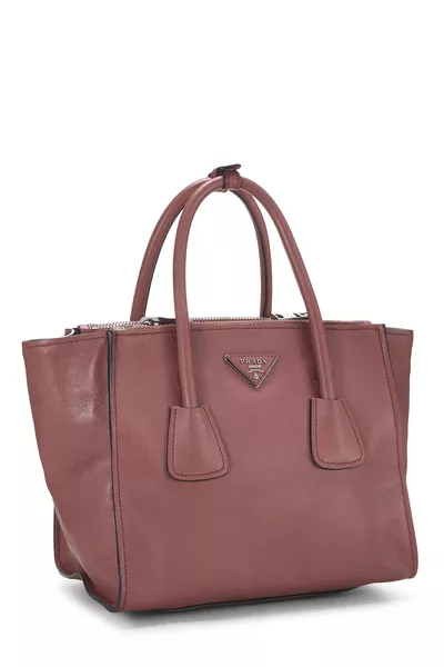 Pink Vitello Daino Trapeze Tote, , large