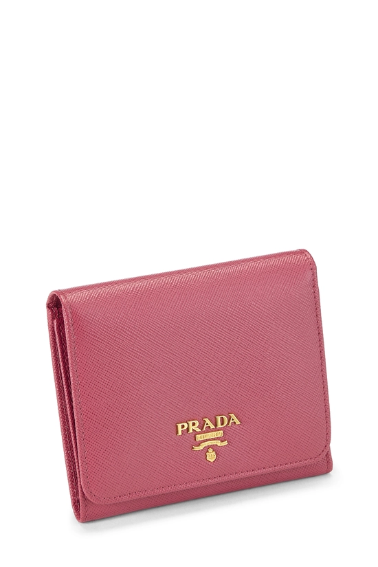 Pink Saffiano Compact Wallet, , large image number 1