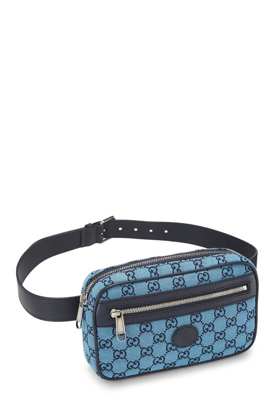 Blue GG Marmont Canvas Belt Bag, , large image number 1