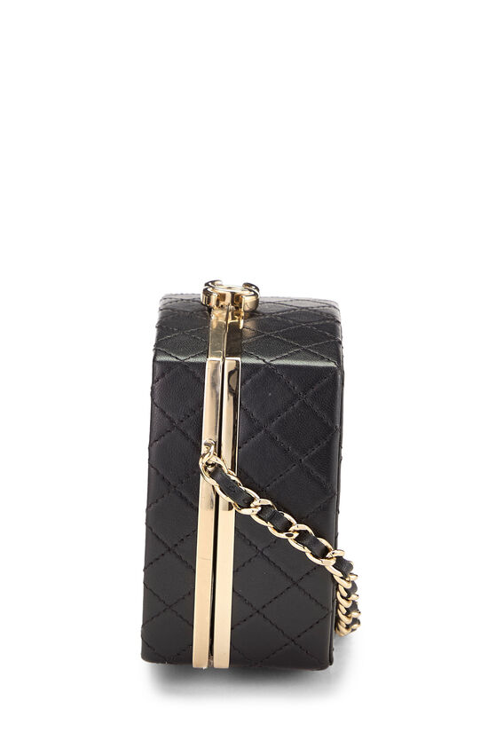 Black Lambskin Powder Case Clutch On Chain, , large image number 2
