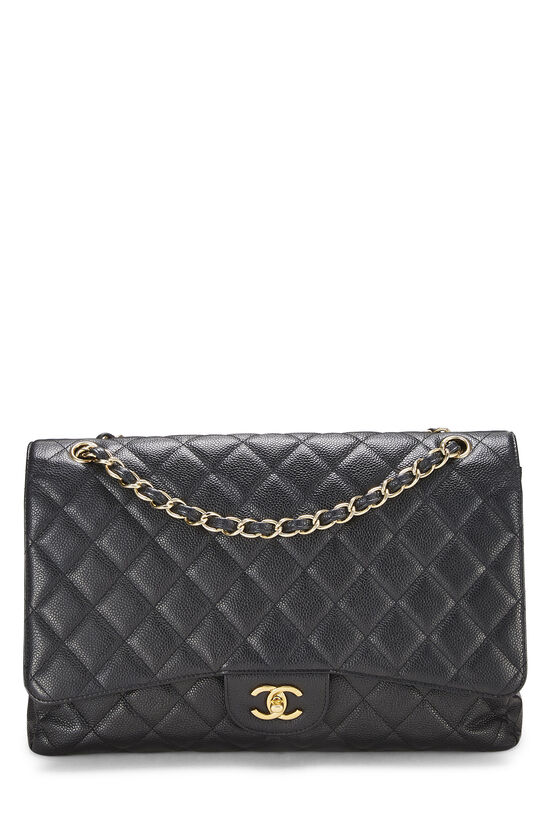 Chanel Black Leather Maxi Jumbo Double-Flap Bag at 1stDibs