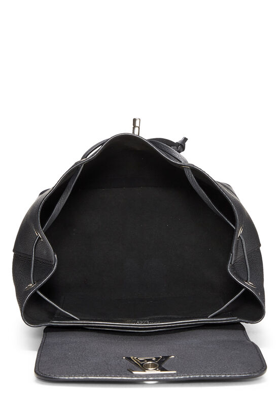 Black Leather Lock Me Backpack, , large image number 5