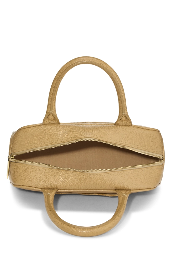 Beige Quilted Caviar Bowler Small, , large image number 5