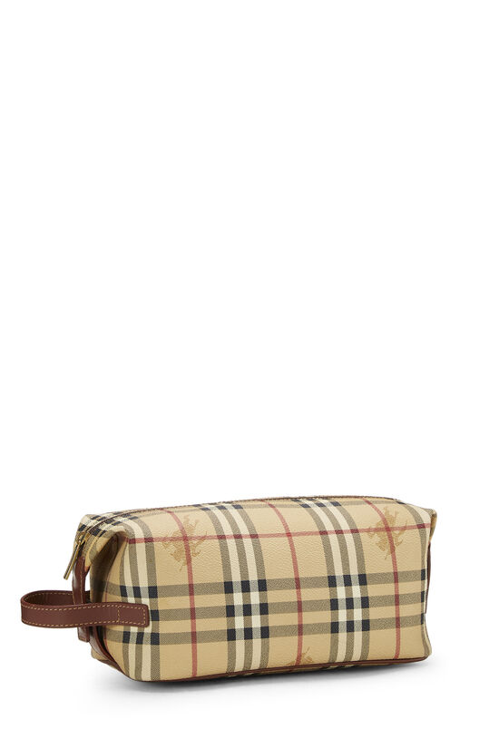 Brown Haymarket Check Canvas Pouch, , large image number 1