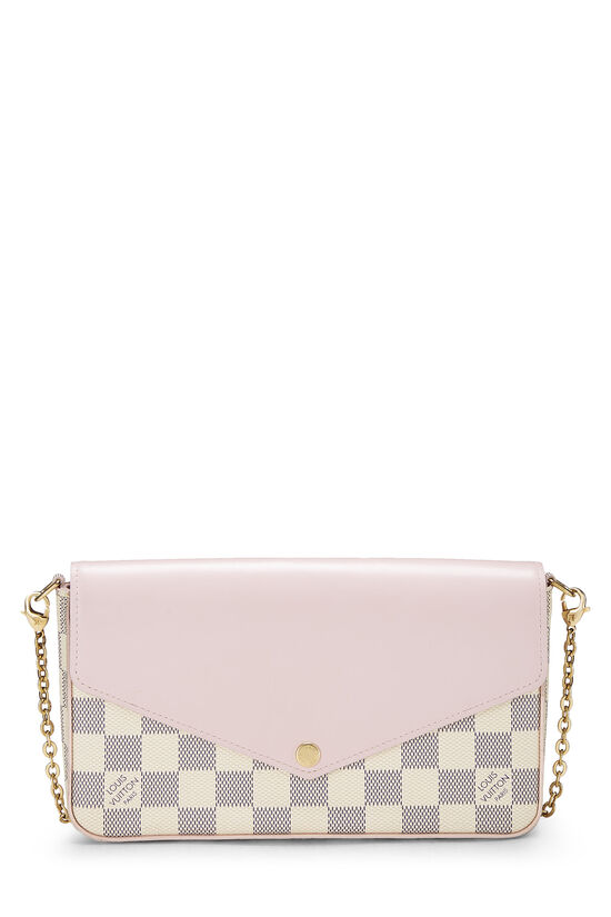 Louis Vuitton Pink & Damier Azur Pochette Felicie QJBEXU0SWB004