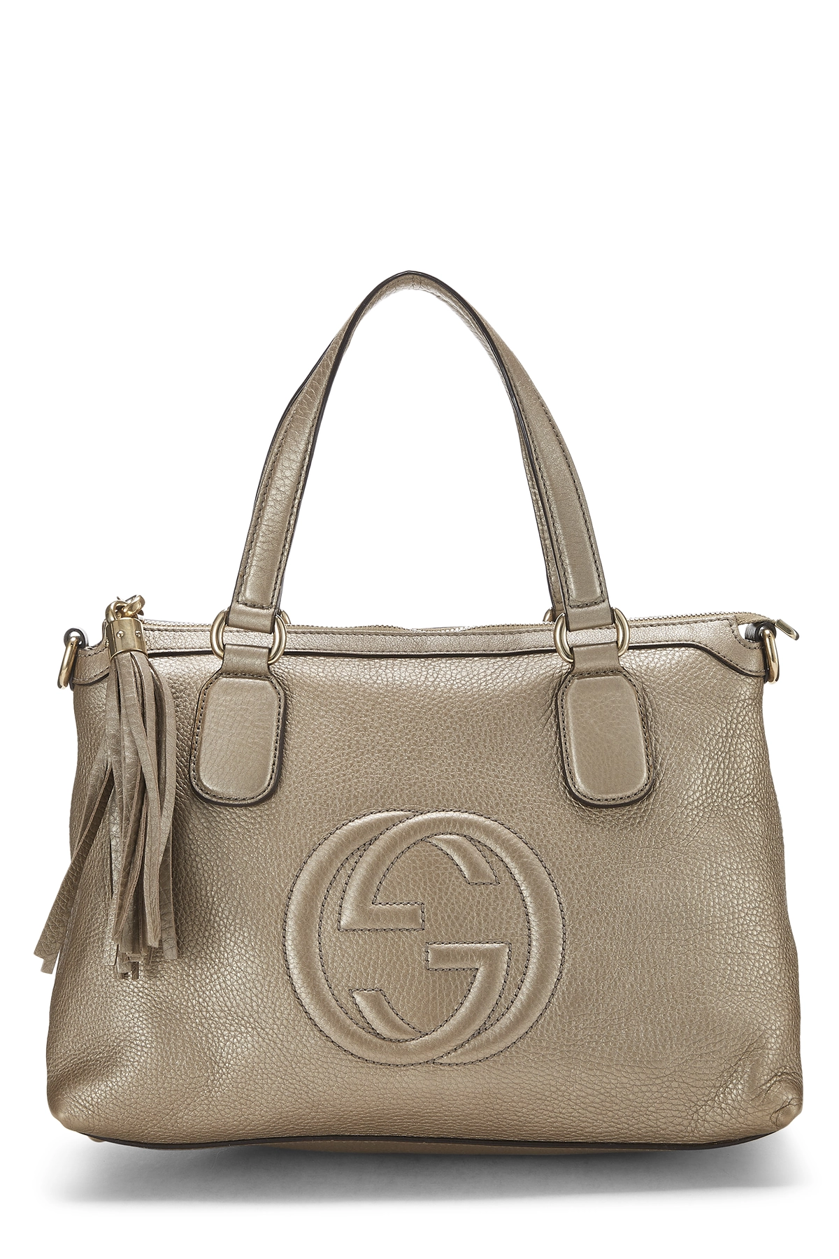 Gold Metallic Leather Soho Top Handle Tote