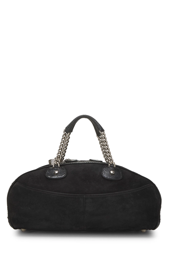 Black Suede Gambler Bowler Bag, , large image number 3