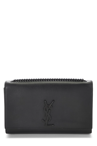 YSL Black Grainy Calfskin Kate Medium