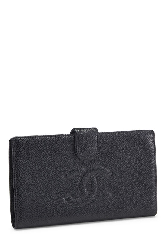 Chanel Black Caviar Timeless 'CC' Long Wallet Q6A1O30FKB094