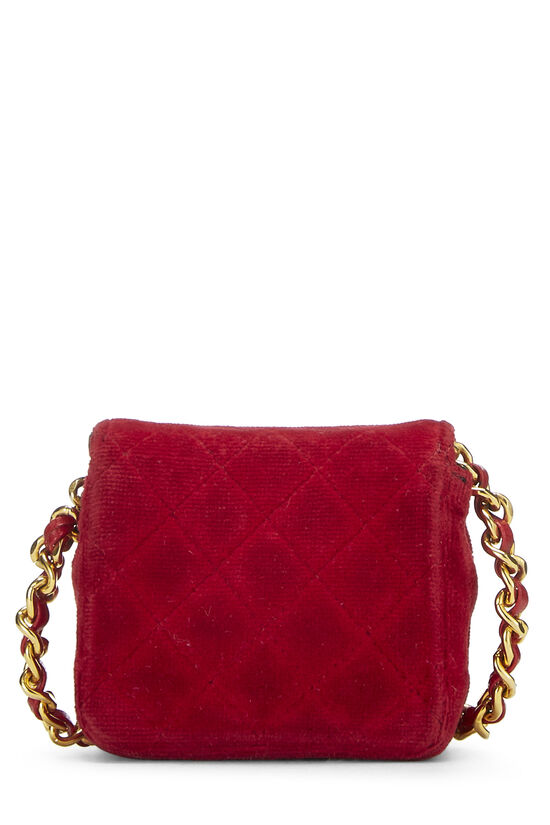 Red Quilted Velvet Half Flap Micro, , large image number 4