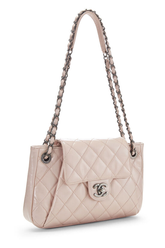 Chanel Pink Quilted Calfskin Pleated Coco Shoulder Bag Small