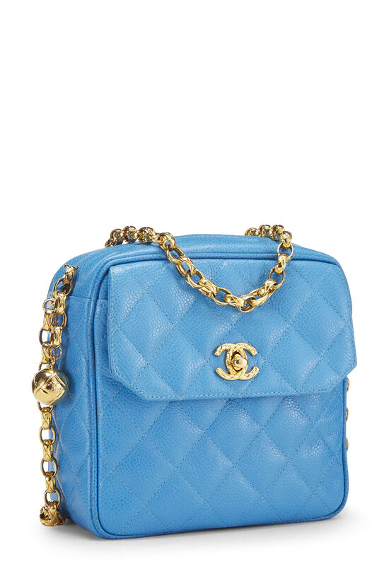 Blue Quilted Caviar Tall Camera Bag Mini, , large image number 2