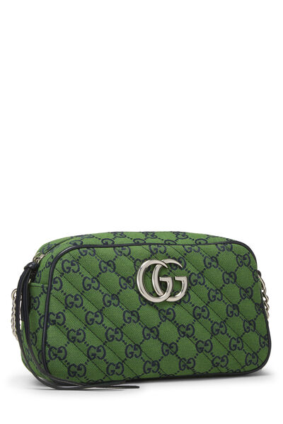 Green Canvas GG Marmont Crossbody Small, , large