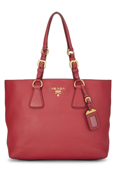 Red Vitello Daino Tote Small