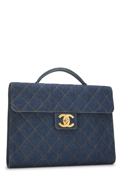 Chanel Blue Quilted Denim Briefcase — photo 2