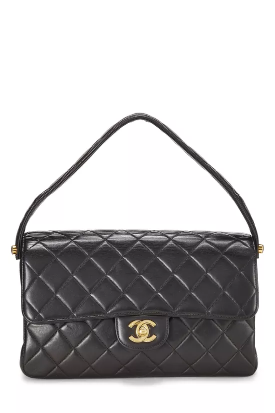 Black Quilted Lambskin Double Sided Classic Flap Medium, , large image number 0