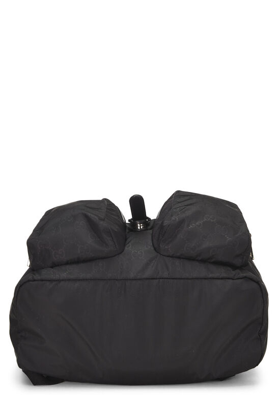 Black Nylon Double Pocket Backpack, , large image number 4