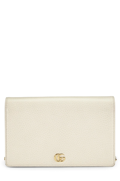White Leather GG Marmont Wallet On Chain (WOC) Mini