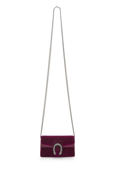 Purple Velvet Dionysus Shoulder Bag Super Mini, , large
