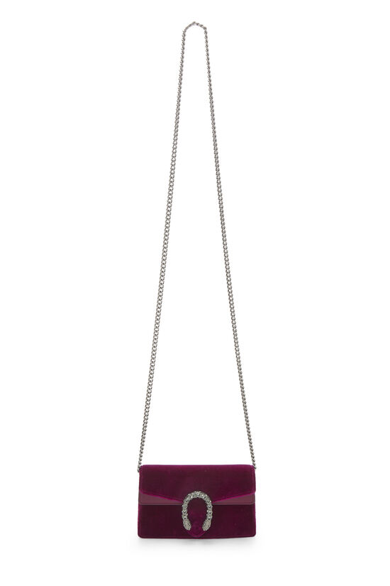 Purple Velvet Dionysus Shoulder Bag Super Mini, , large image number 1