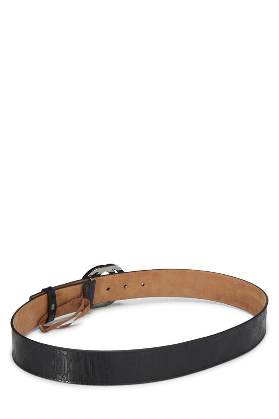Black Guccissima Patent Leather Interlocking GG Belt, , large image number 2