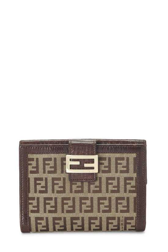 Brown Zucchino Canvas Compact Wallet, , large image number 0
