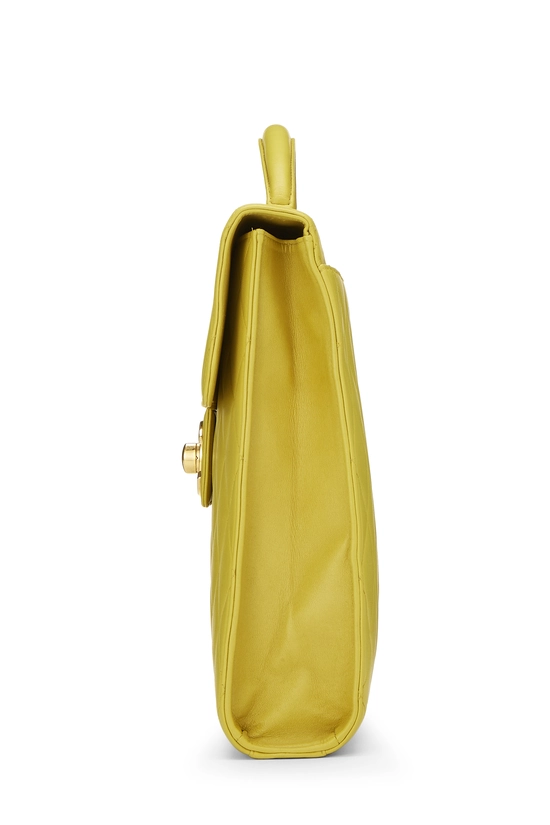 Yellow Quilted Lambskin Briefcase, , large image number 2