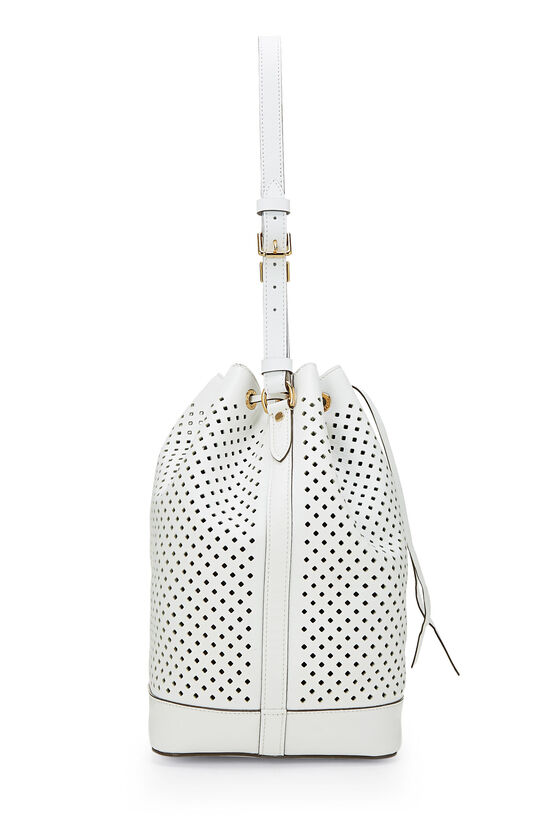 White Perforated Leather Noé, , large image number 2