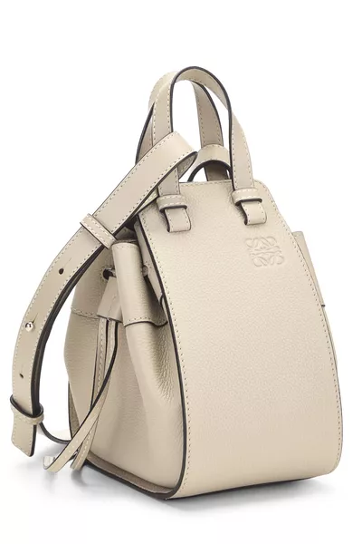 Grey Calfskin Hammock Drawstring Bag Mini, , large