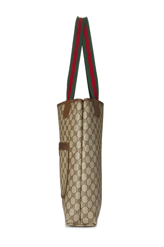 Gucci Vintage Gucci Beige GG Original Canvas & Striped Web Strap