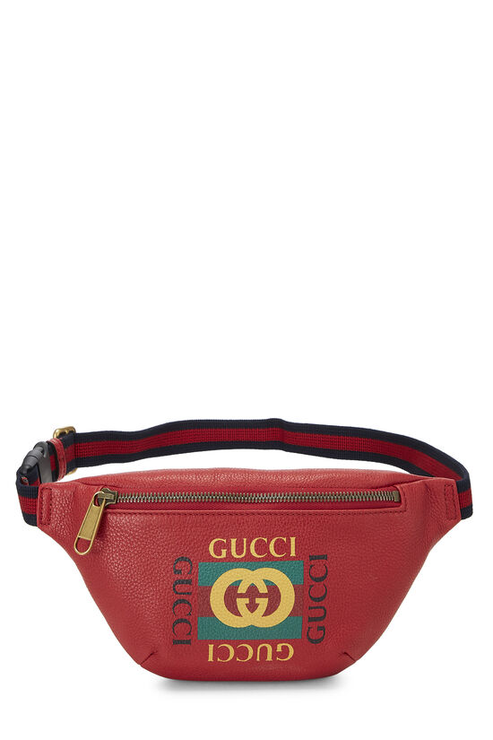 Red Leather Web Belt Bag Small , , large image number 1