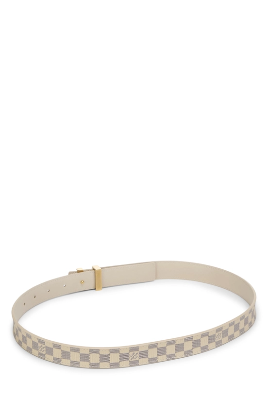 White Damier Azur LV Intiales Belt 80, , large image number 2