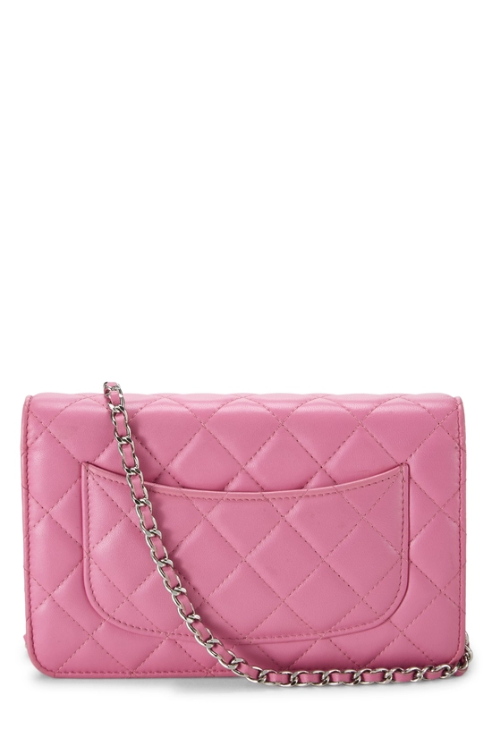 Pink Lambskin Classic Quilted Wallet on Chain (WOC), , large image number 3