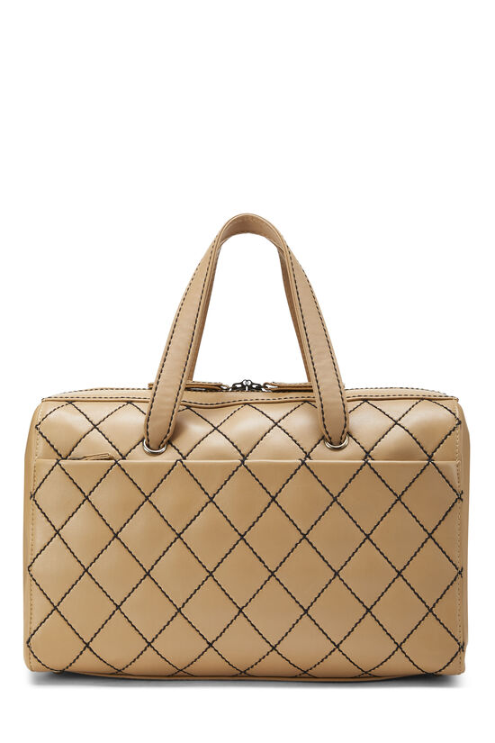 Chanel Beige Leather Wild Stitch Boston Bag Q6B04J43IB005