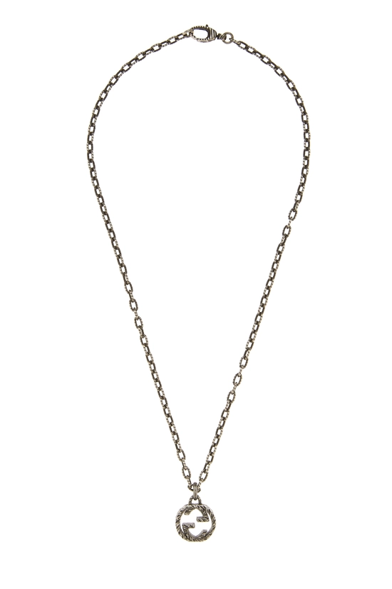 Silver Interlocking GG Necklace, , large image number 0