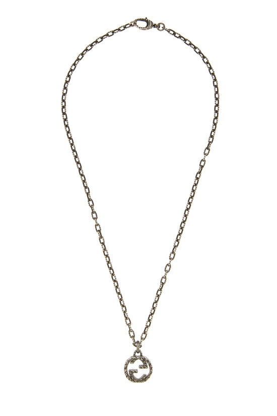 Silver Interlocking GG Necklace, , large image number 0