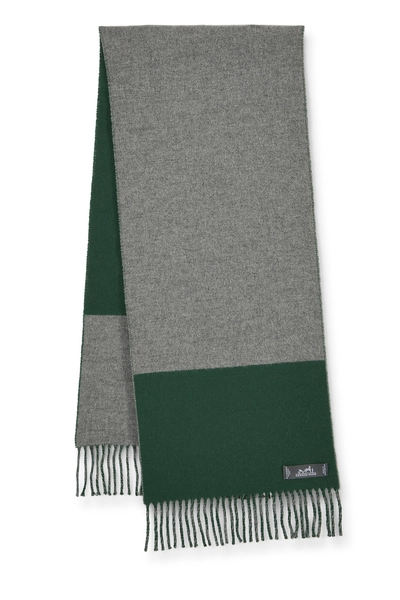 Grey Cashmere Bicolor Scarf