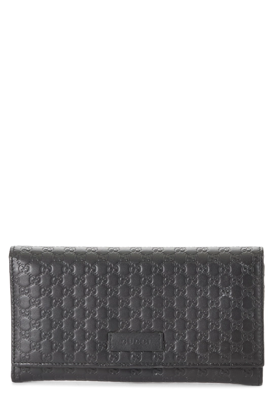 Black Microguccissima Leather Continental Wallet, , large image number 0