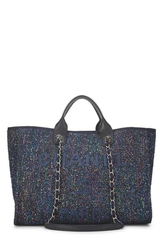 Navy Sequin Canvas Deauville Medium NM, , large image number 0