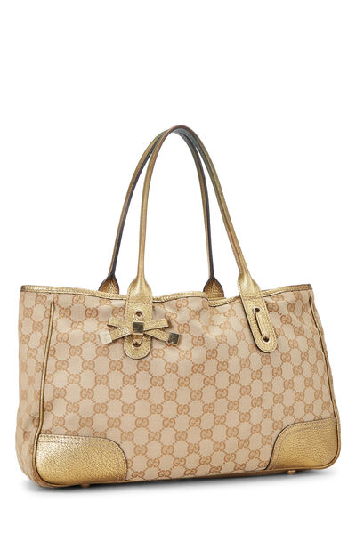 Gold GG Canvas Princy Tote, , large
