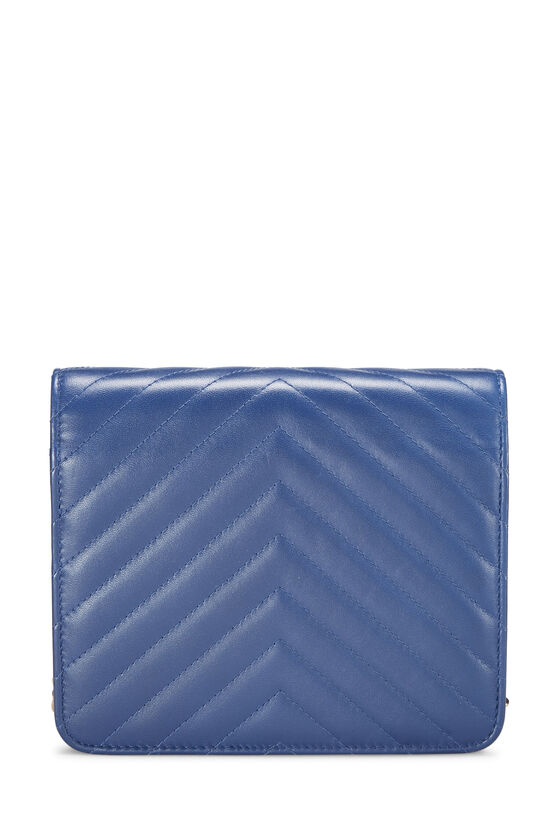Blue Chevron Lambskin Square Wallet on Chain (WOC), , large image number 5