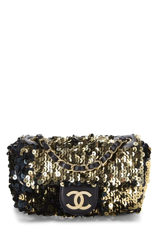 Gold Sequin Half Flap Mini, , large image number 0