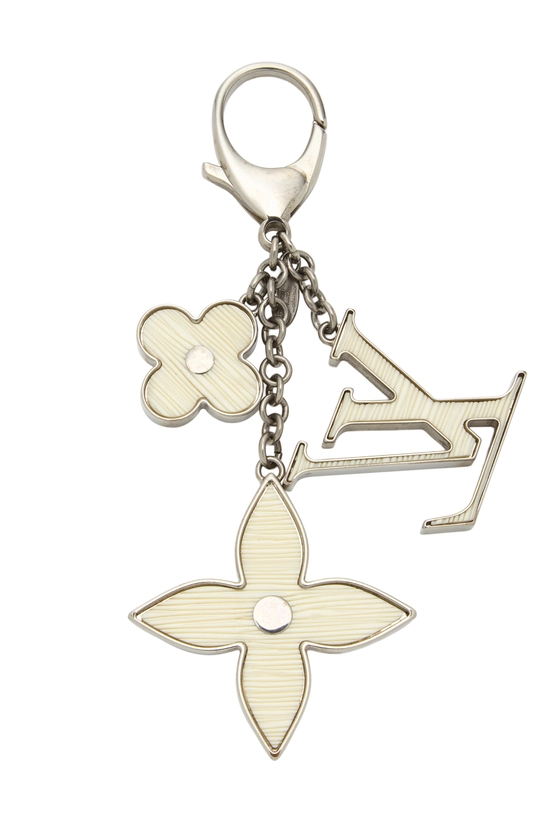 White & SIlver Fleur d'Epi Bag Charm, , large image number 1