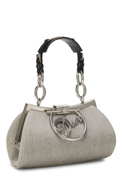 Grey Denim Diva Frame Bag, , large